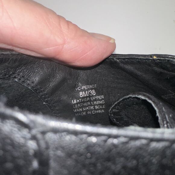 Vince Camuto Pernot Sandals/Boots Women’s 8 M Black Leather Adj. Heel - Picture 7 of 10